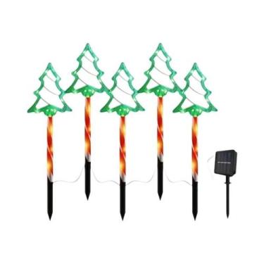 Imagem de Luzes De Natal LED Solares Coloridas Para Exterior, Luminária De Chão,