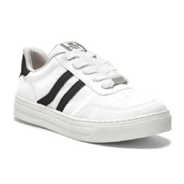 Imagem de Tênis Casual Feminino Branco Baunilha Dourado Via Marte 23-7701-04-Feminino