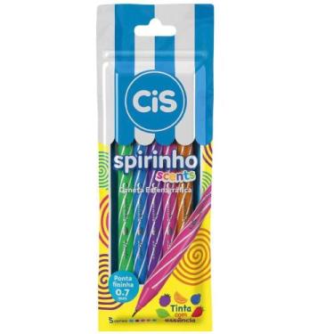 Imagem de Kit 5 Canetas Esferográfica Spirinho Scents 0.7mm - Cis - CIS 