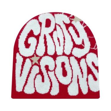 Imagem de Gorro Unissex De Acrílico Com Letra GR Em Jacquard, Estilo Europeu-Ame