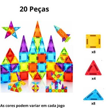 Imagem de Brinquedo Magnético Blocos De Montar Construção Educativo Infantil 3D 