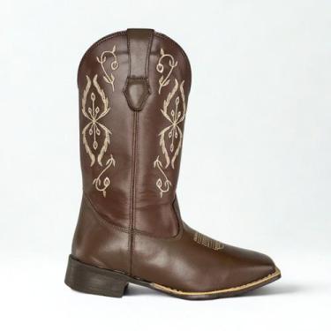 Imagem de Bota Feminina Texana Couro Bordada Cowboy Country Conforto - Kapell, F