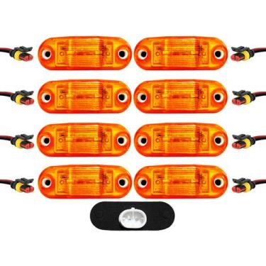Imagem de 8 Lanterna Vigia Teto Ônibus Caminhão 2 LED BIVOLT AM +Conector - Prim