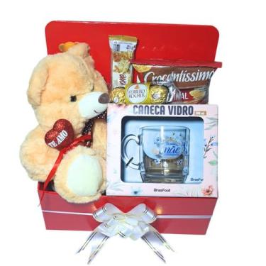Imagem de Cesta Presente Mãe Te Amo com Snacks, Urso e Bombons - Empório Chocola