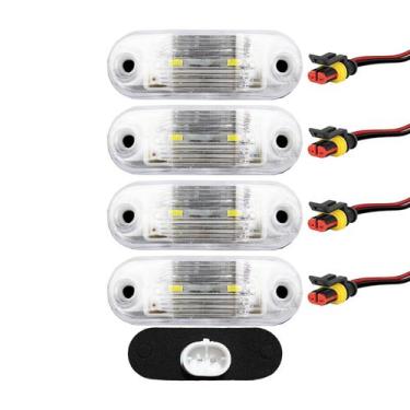 Imagem de 4 Lanterna Vigia Placa Ônibus Caminhão 2 LED BIVOLT CR +Conector - Pri