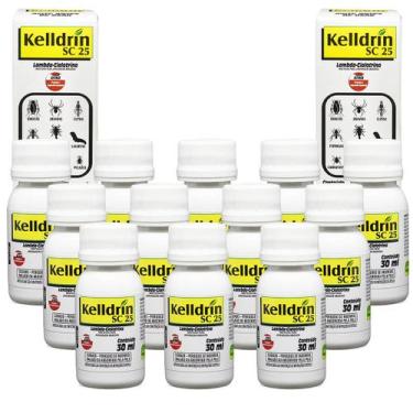 Imagem de Kit 12 Unidades Sc 25 30ml Inseticida Kelldrin Mata Cupim Escorpião Ba