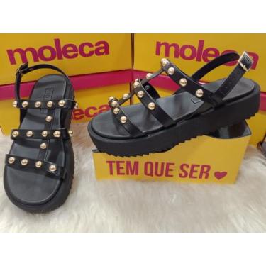 Imagem de Flatform Moleca tachas Napa Turim 5489.119, Preto, 36