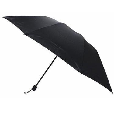 Imagem de Guarda chuva sombrinha preta manual retratil cabo reto 120cm de ø - BF