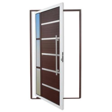 Imagem de Porta Pivotante Lambril Miraggio com Puxador Super 210cm x 120cm Brima