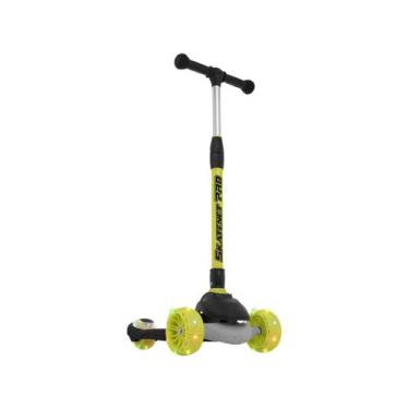 Imagem de Patinete Infantil 3 Rodas Bandeirante Skatenet LED Pro Preto e Verde, 
