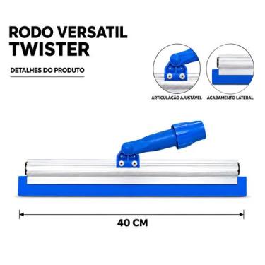 Imagem de Rodo versatil twister 40 cm articulado sem cabo