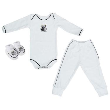 Imagem de Kit 3 Peças Uniforme Bebê do Santos Longo Torcida Baby - 034-Masculino