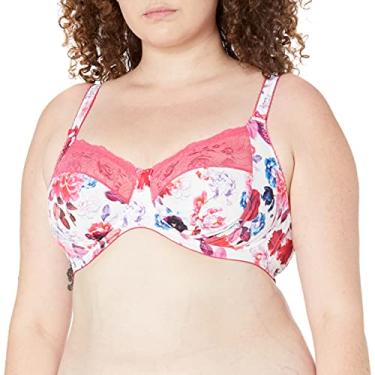 Imagem de Elomi Sutiã feminino de renda elástica com aro Morgan, Rosa floral, 36DD