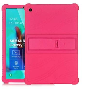 Imagem de LIYONG Capa para tablet Galaxy Tab S5e T720 Capa protetora de silicone para tablet PC com suporte invisível mangas (cor: Rosa vermelho)