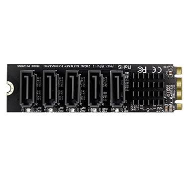 Imagem de Carhar Placa de expansão M.2 NGFF B-Key Sata para SATA 3 5 portas Placa de expansão 6 Gbps JMB585 Chipset Support SSD e HDD