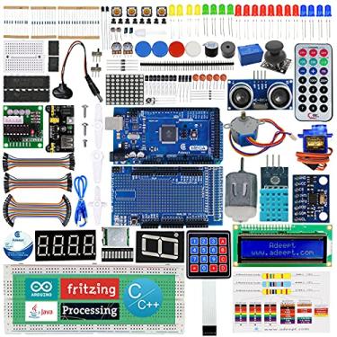 Imagem de Adeept Kit de iniciante definitivo para Arduino Mega2560 LCD1602, motor de passo, ADXL345, kit de aprendizagem com guia em PDF