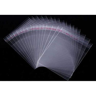 Imagem de Pacote com 300 sacos de autovedação, sacos transparentes, sacos de plástico OPP de 1,8 mm de espessura, sacos de poliéster (2 1/4" x 1 7/8" ~ 7 3/8" x 14 1/8"), 3 7/8''x8 5/8''