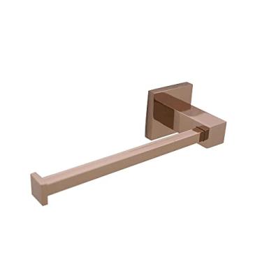 Imagem de Papeleira Suporte Porta Rolo Papel Higiênico Rose Gold Brilhante