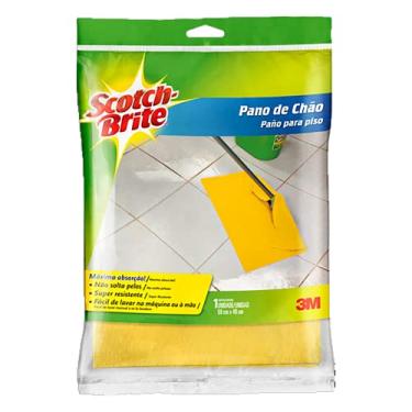 Imagem de 3M, Pano de Chão Scotch-Brite, Para Limpeza, Lavável e Reutilizável, Amarelo, 1 unidade