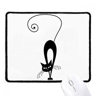Imagem de Mousepad Walking Black Cat Halloween Animal Tapete de borracha para jogos