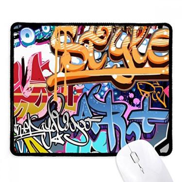 Imagem de Mousepad colorido com estampa de caveira, grafite, borda costurada, tapete de borracha para jogos