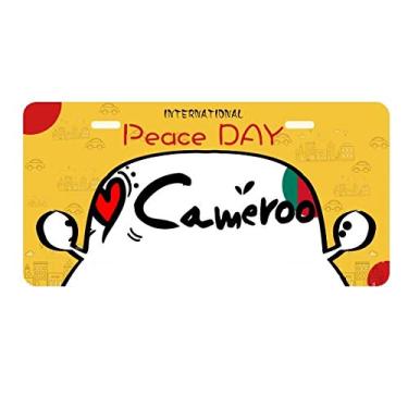 Imagem de DIYthinker I Love Cameroon Bandeira da Palavra Amor Ilustração Coração Placa Placa Etiqueta Decoração de Carro Dia da Paz
