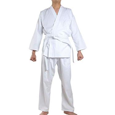 Imagem de NAMAZU uniforme de karate para crianças e adultos, uniforme de estudante leve Karate Gi com cinto para treinamento de artes marciais – branco, For Adult, size6-(6'3"-6'5"/200-230lbs)
