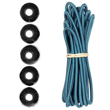 Imagem de Kits de cordas de choque Paracord Planet Ball – 3 m de cabo de choque de 0,5 cm – para acampamento, eventos, tendas, caminhadas, lonas e usos ao ar livre (azul-petróleo)
