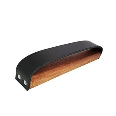 Imagem de Puxador Wood 8f - Couro Legítimo - Cor Preto