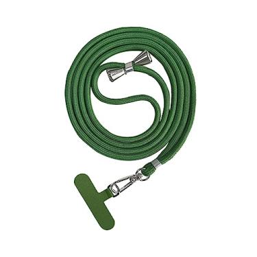 Imagem de Cordão para telefone, sistema de trava de segurança, alça antiperda removível para pescoço, tira para telefone, alça de segurança para ciclismo, Grama verde