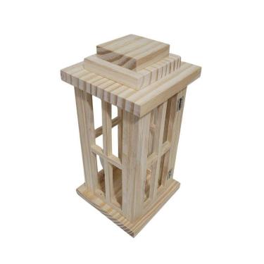 Imagem de Lamparina/ Luminária em Pinus com dobradiça p/ abertura- Jeito Próprio Artesanato