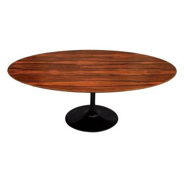 Imagem de Mesa Saarinen Oval Pau Ferro 235x122cm - Base Preta
