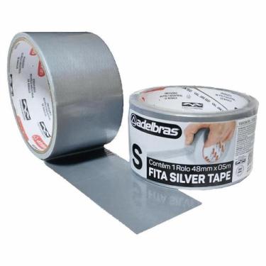 Imagem de Kit 10 Fita Adesiva Silver Tape Alta Fixação 48mmx5m Cinza - Adelbras