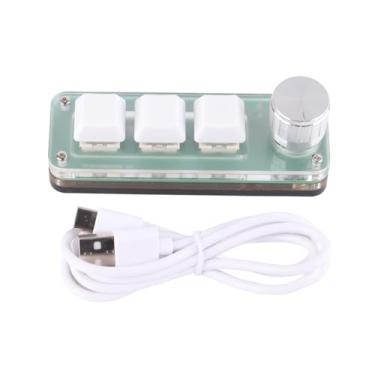 Imagem de Teclado de 3 teclas, USB RGB retroiluminado 3 teclas teclado mecânico com design de botão, cabo destacável programável OSU teclado mini mecânico macro para escritório, jogos, música, mídia