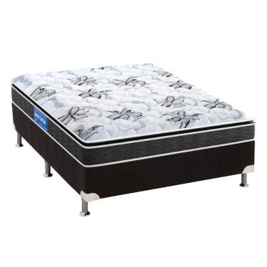 Imagem de  Cama Box Casal: Colchão Ortopédico Probel Guarda Costas Extra Firme + Base CRC Suede Black(138x188)