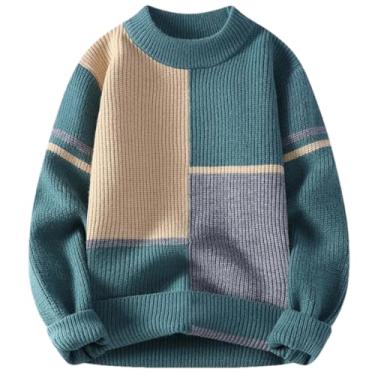 Imagem de KANG POWER Suéter masculino quente outono inverno pulôver solto gola redonda suéter de malha, 23972en8, X-Small