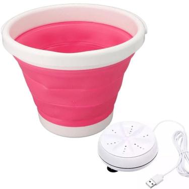 Imagem de Mini Maquina De Lavar Portatil Usb Balde Retratil 4 Litros Lava Pano Meia Mascara Pequenas Roupas