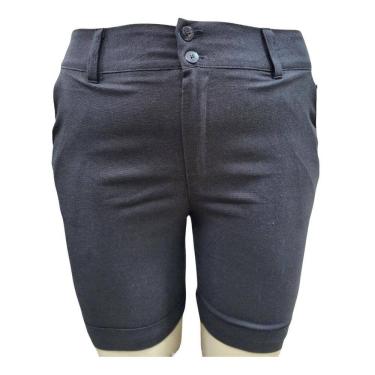 Imagem de Bermuda Feminina Linho Com Elastano Corte Alfaiataria Social Plus Size