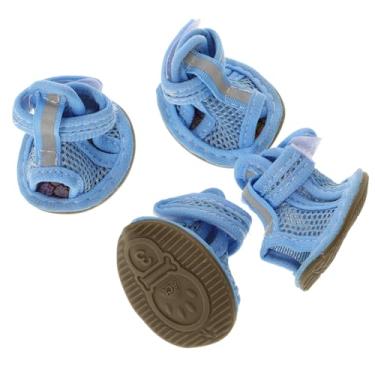 Imagem de Happyyami 4 Pcs Sapatos De Cachorro De Estimação Sapatos De Estimação Para Cães Pequenos Protetor De Pata De Protetores De Patas Para Cães Calçado Desportivo Azul Bicho De Estimação Malha