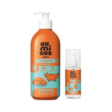 Imagem de Combo Au.Migos Pets: Shampoo Para Filhotes 400ml + Colônia Filhotes 60