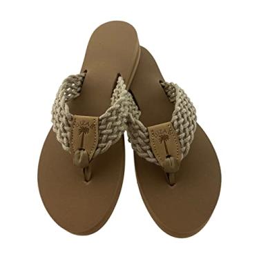 Imagem de Eliza B. Trança de linho com sola de amêndoa, Neutro, 41