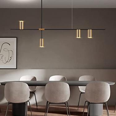 Imagem de Luminária pendente LED para mesa de jantar Luminária pendente moderna com design de holofote regulável com controle remoto Luminária pendente para sala de jantar Sala de estar Decoração de escritório