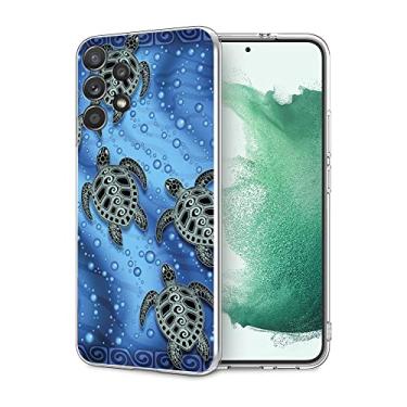 Imagem de Capa compatível com Samsung Galaxy S21 Plus, capa transparente de animais marinhos engraçados, tartarugas marinhas, capa de proteção total de TPU macio, presente para mulheres e homens