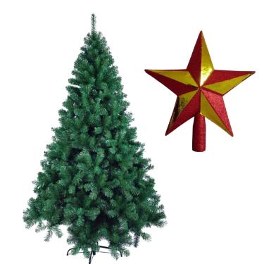 Imagem de Árvore de Natal Verde Dinamarca 2,10x1,20m - 860 Hastes Com Ponteira - saldão