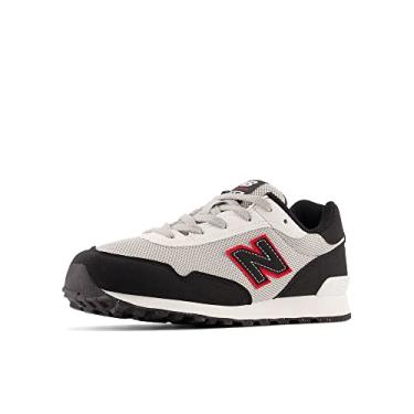 Imagem de New Balance Tênis infantil 515 V1 com cadarço, Preto/vermelho verdadeiro, 6 Big Kid