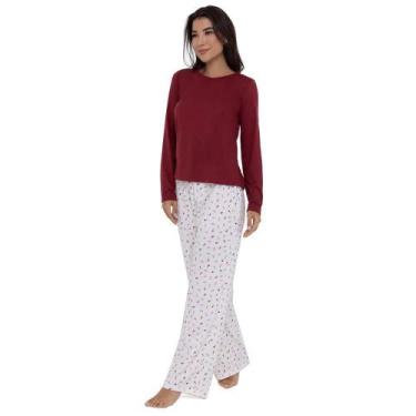 Imagem de Pijama Feminino Longo Pellin 210108 Flor, Vermelho, G