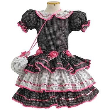 Imagem de Roupa Caipira Bebê Preto de Festa Junina Com Bolsa e Shorts (M 1-2 Anos)