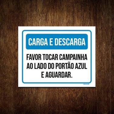 Imagem de Placa Sinalização - Carga Descarga Tocar Campainha 18X23 - Sinalizo