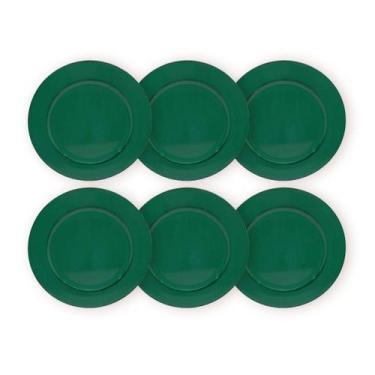 Imagem de Kit 6 Un Sousplat Redondo Verde Polipropileno 33Cm Rafimex