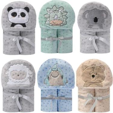 Imagem de Cobertor De Microfibra Macio Com Capuz Bordado Bicho Menino - Papi, Di